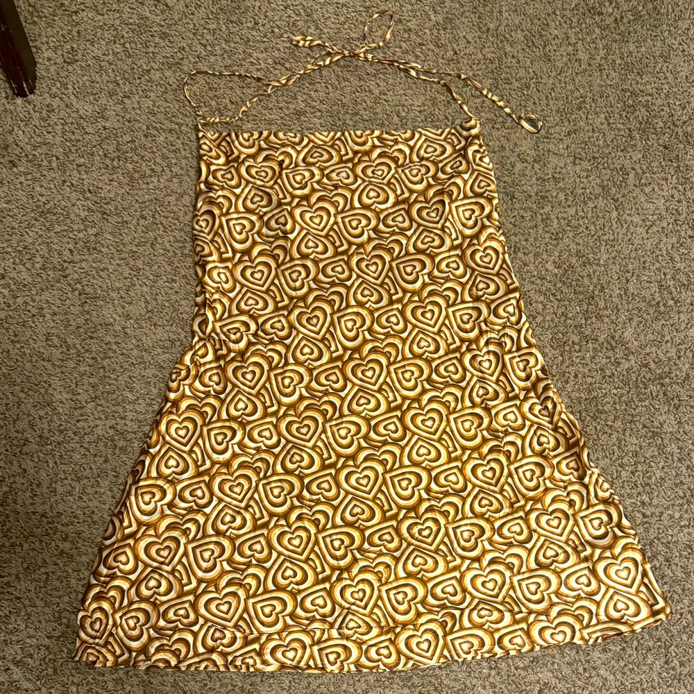 Brown slip mini dress
